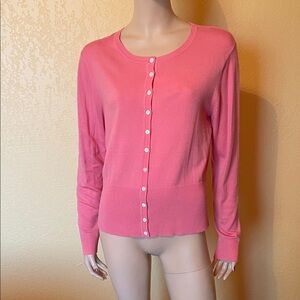 CAbi Pink Button-Up Long Sleeved Cardigan NWOT Size L